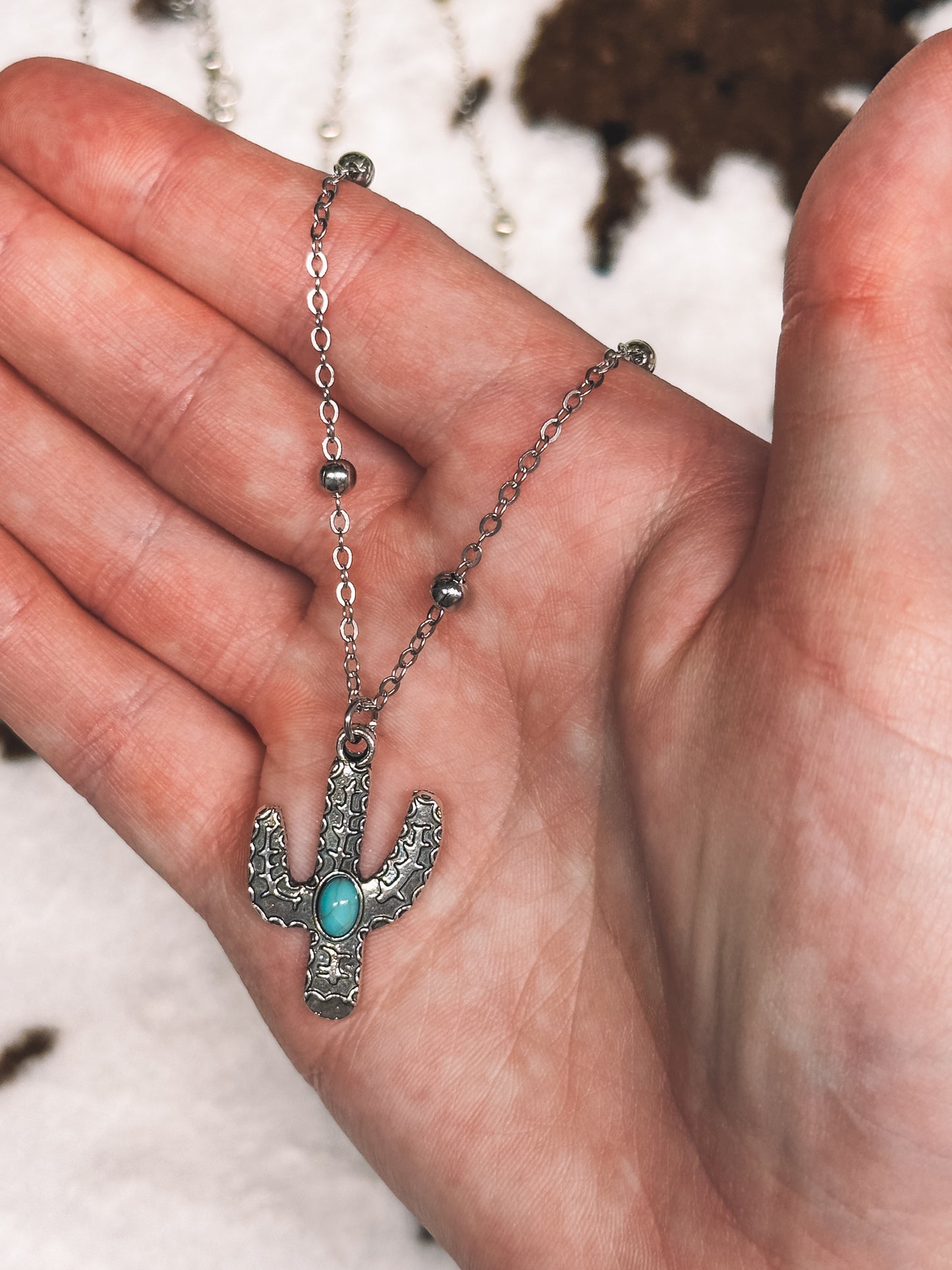 Silver Cactus Necklace