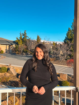 Ribbed Turtleneck Dress