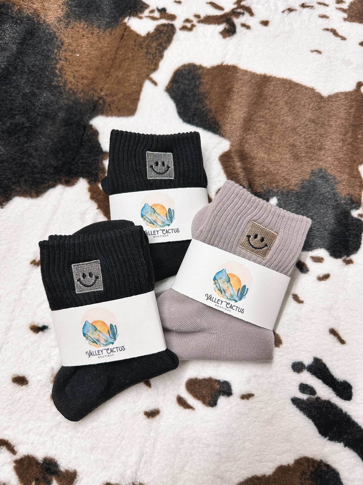 Happy feet embroidered socks