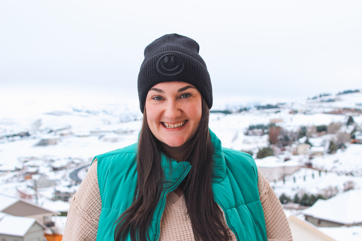 Smiley Embroidered Beanie