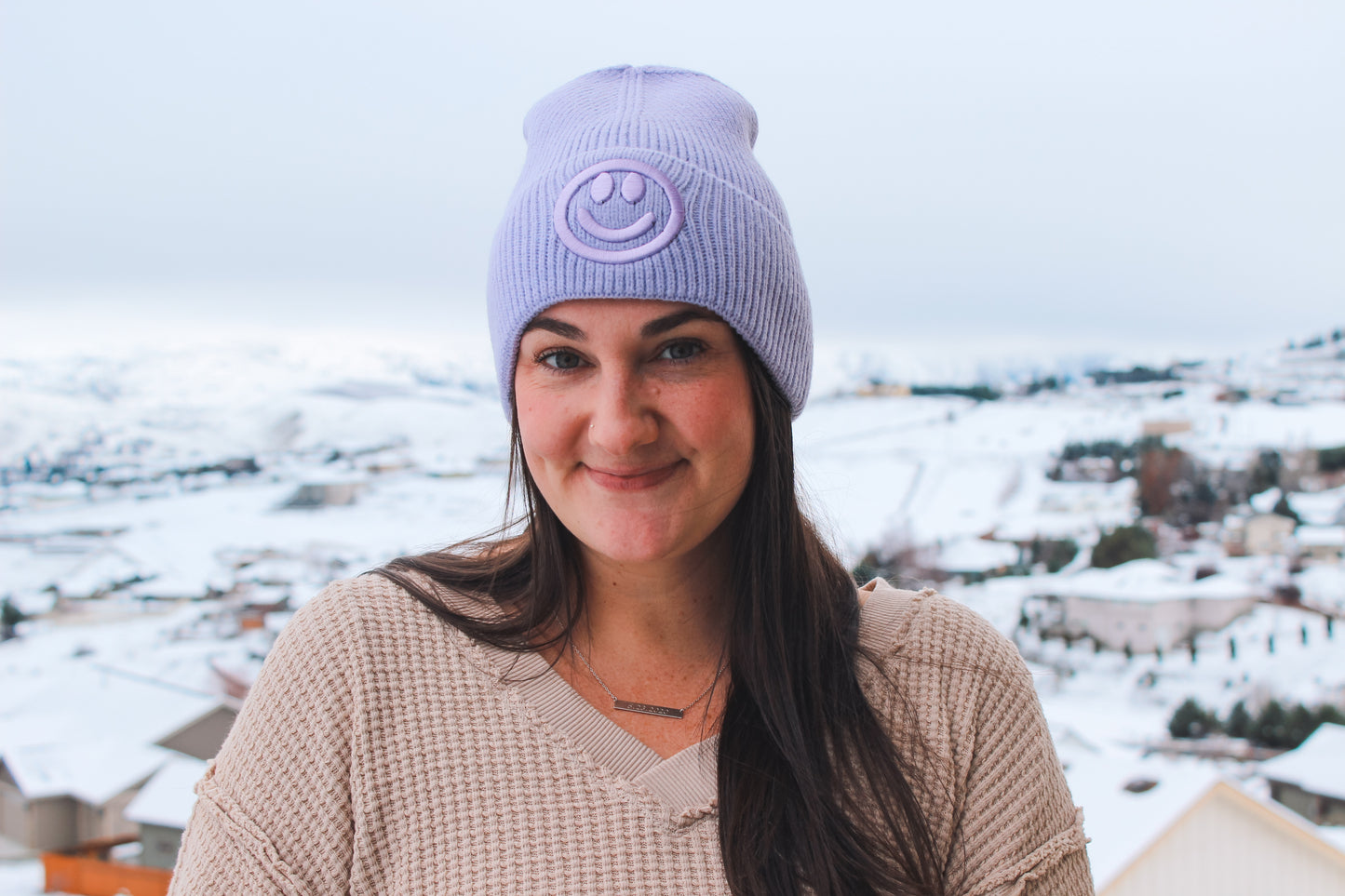 Smiley Embroidered Beanie