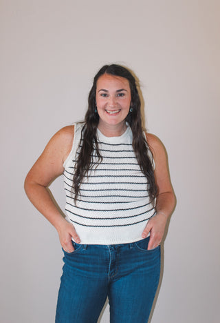 Knitted tank top, stripped top
