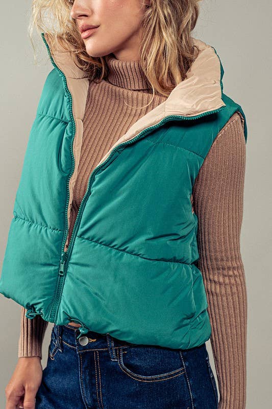 Cropped Puffer Vest