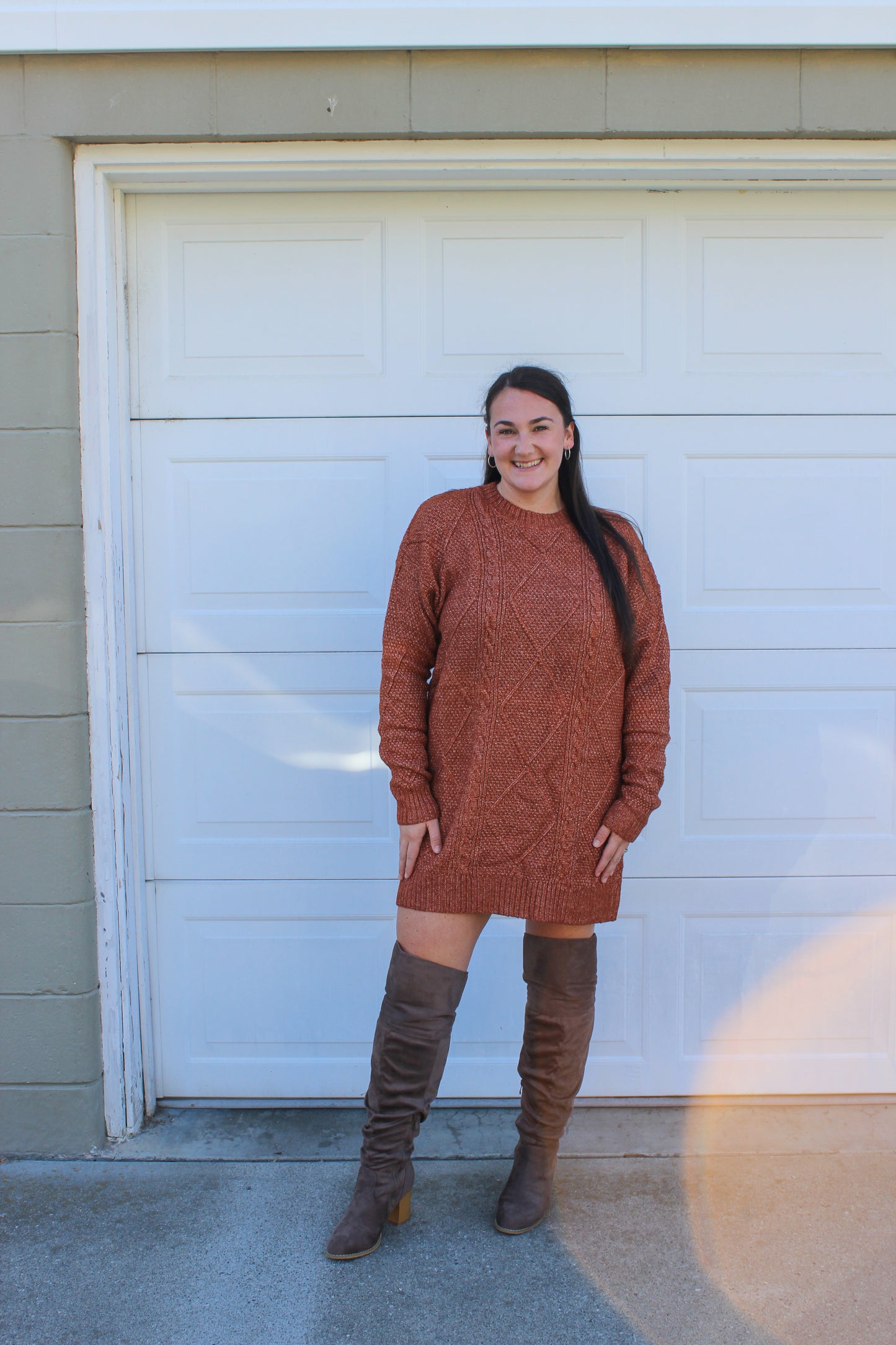 Cable Knit Sweater Dress