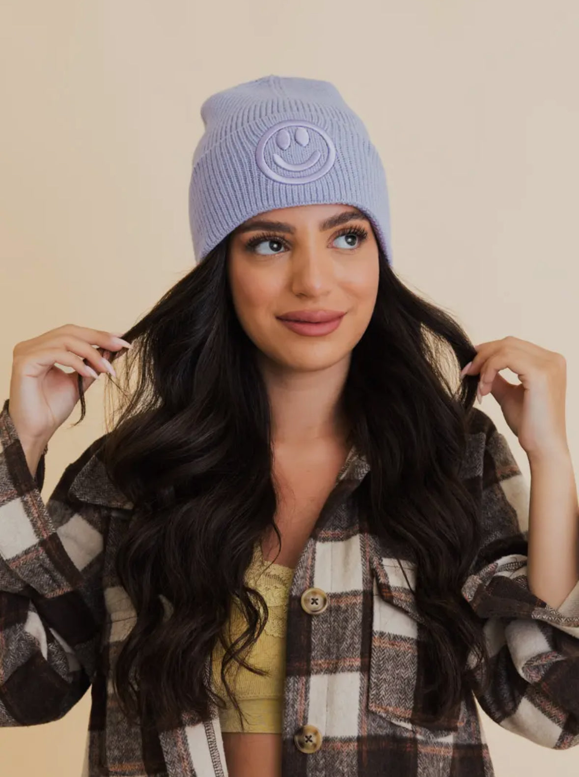 Smiley Embroidered Beanie