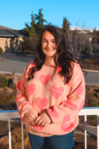 Fuzzy heart sweater, perfect for Valentine’s day