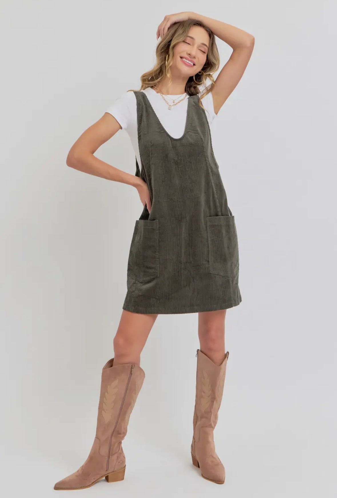 Kenzie Corduroy Overall Dress