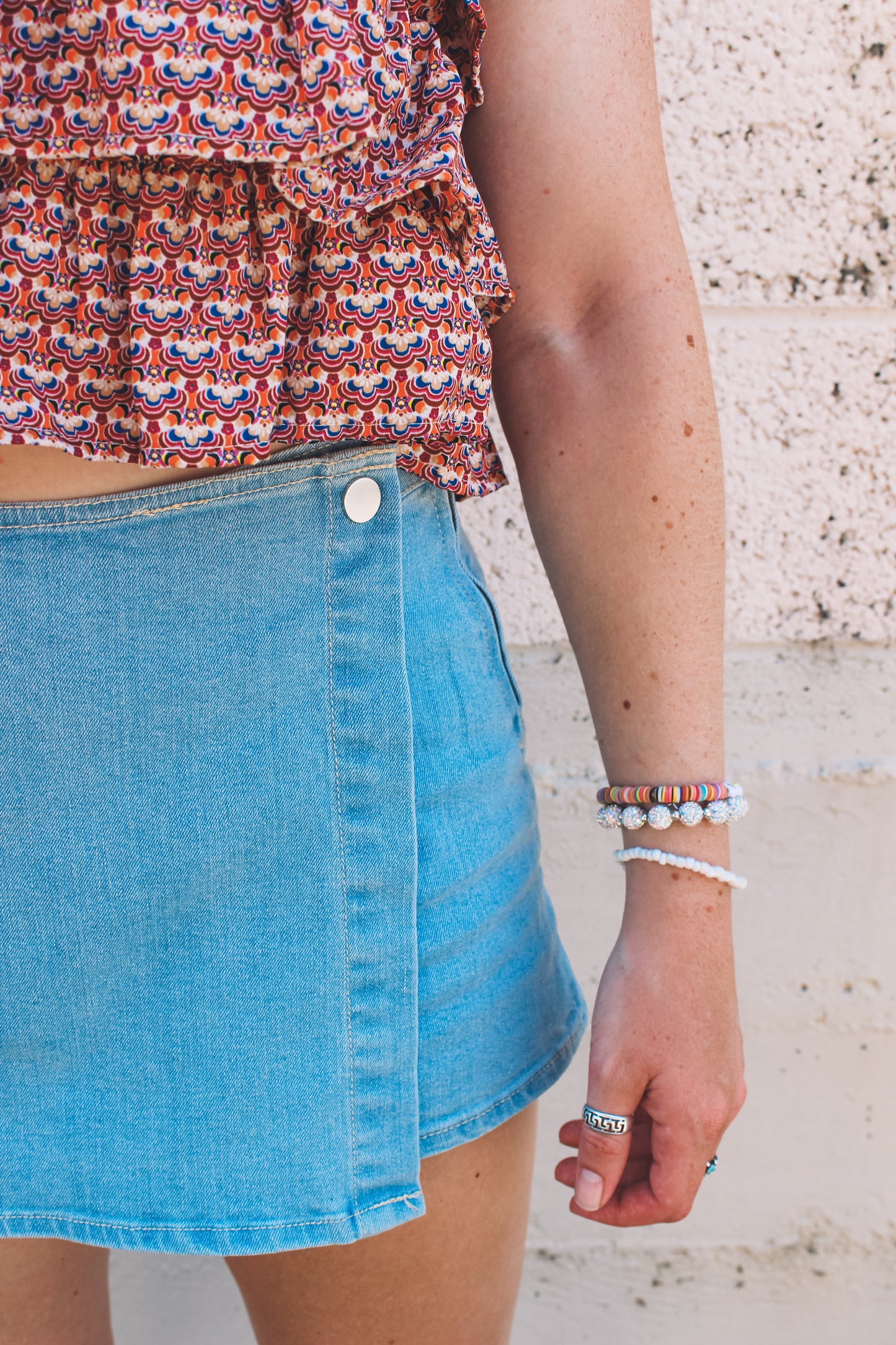 Denim Snap Skort