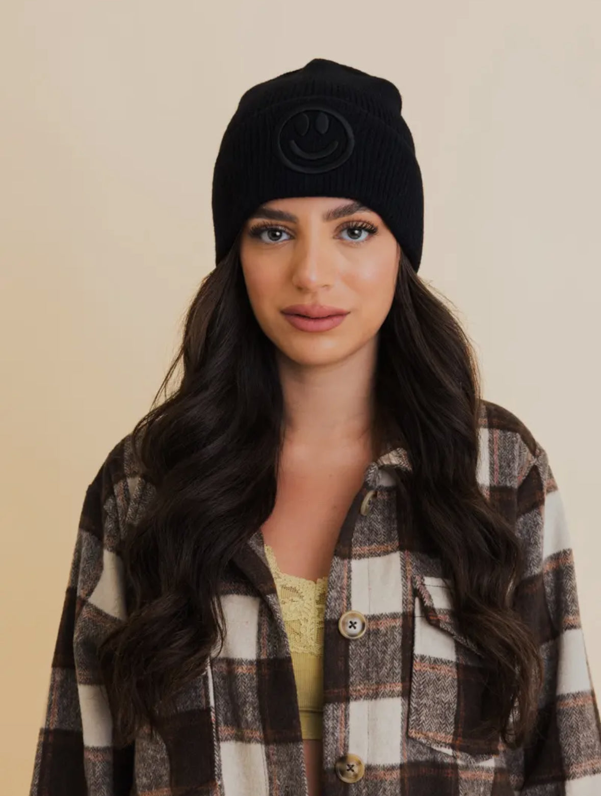 Smiley Embroidered Beanie