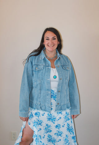 denim jacket, flirty style