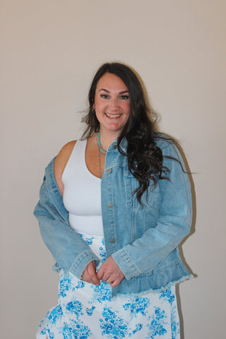 Ruffle Denim Jacket