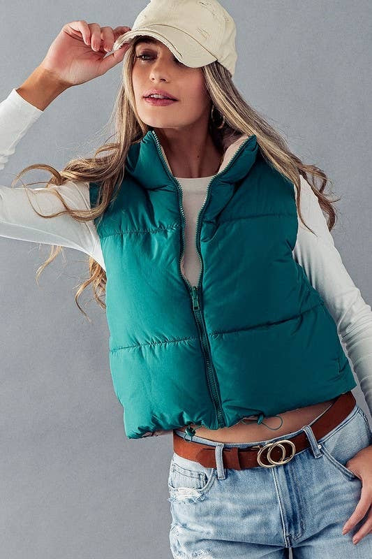 Cropped Puffer Vest