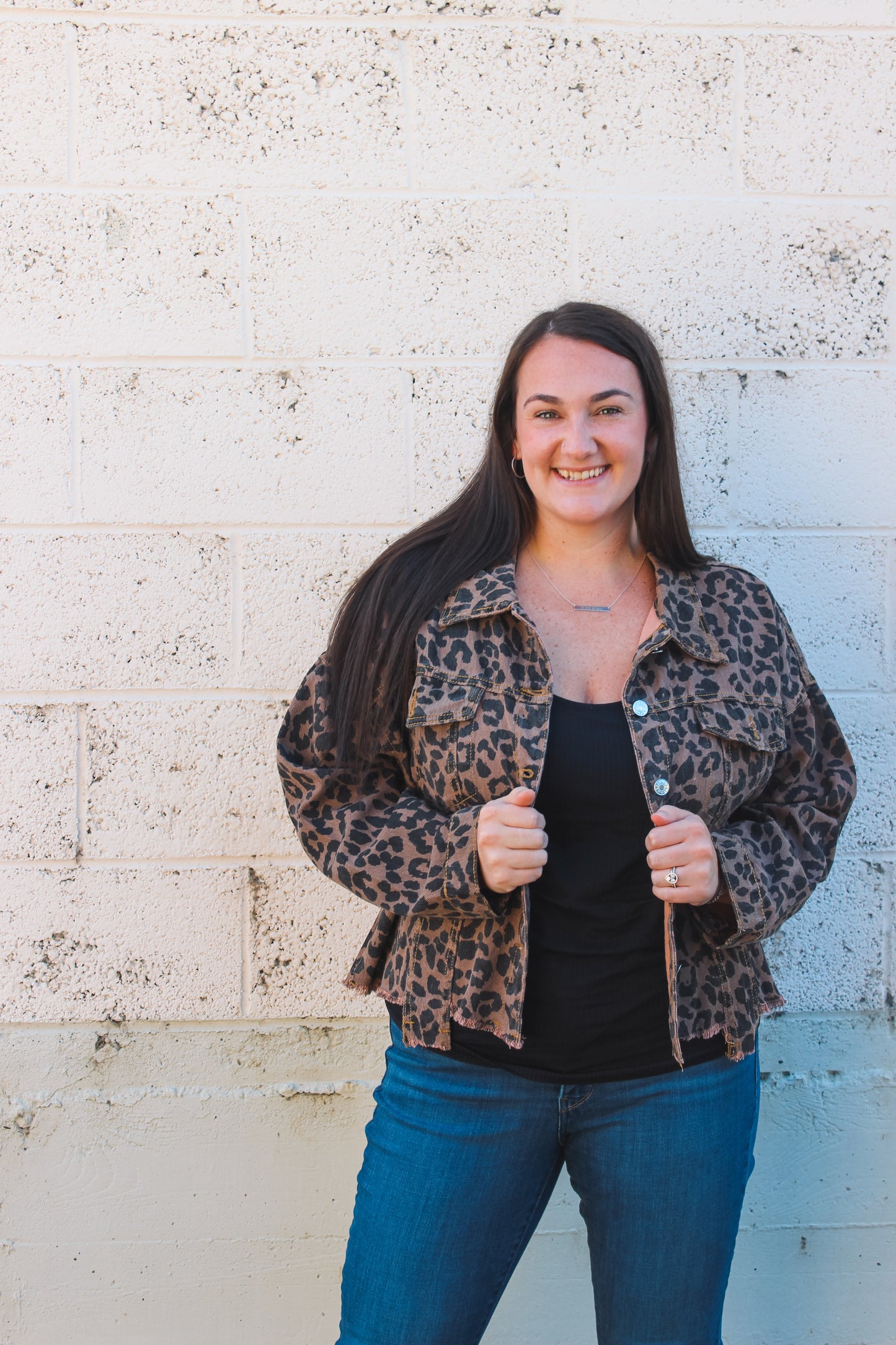 Leopard Print Denim Jacket