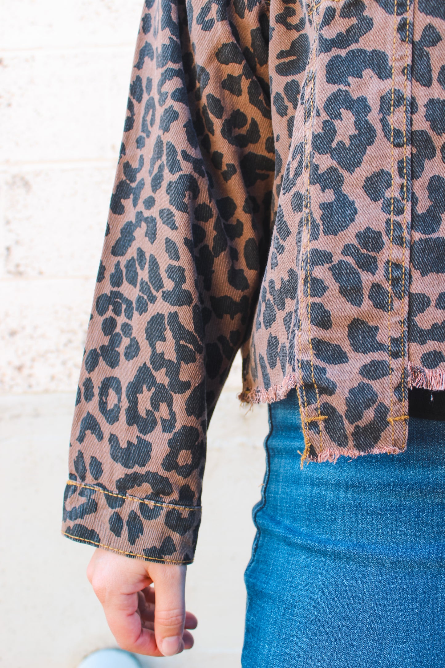 Leopard Print Denim Jacket