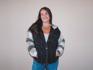 Pieced Plaid Jacket