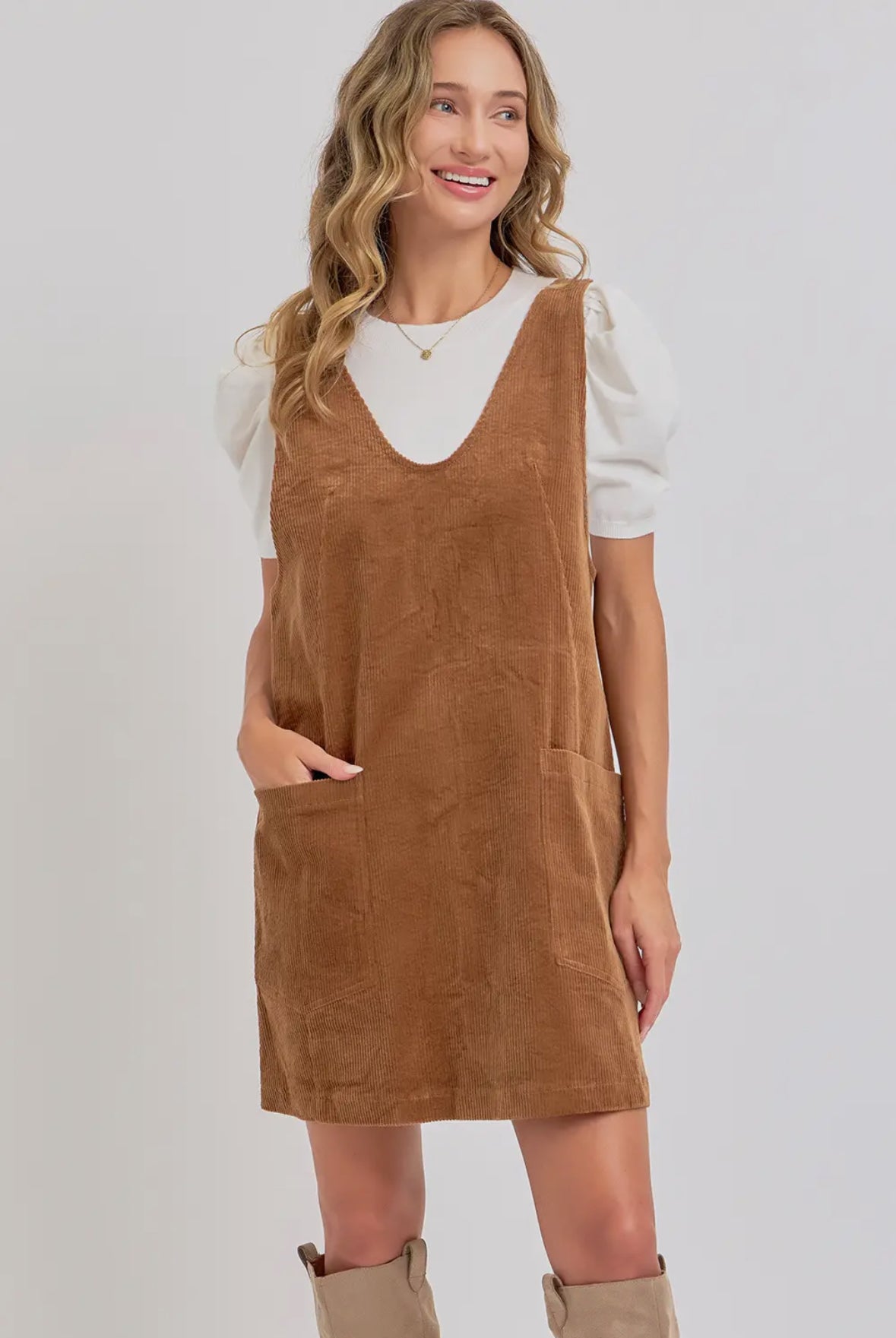 Kenzie Corduroy Overall Dress