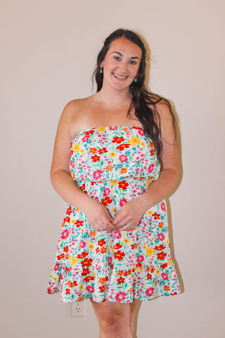 Floral dress, mini dress, ruffle