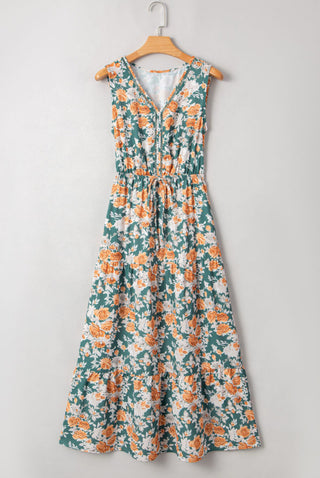 Green Floral Maxi Dress