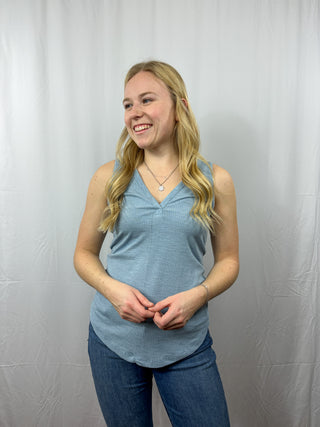 Button V-Neck Tank