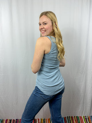 Button V-Neck Tank
