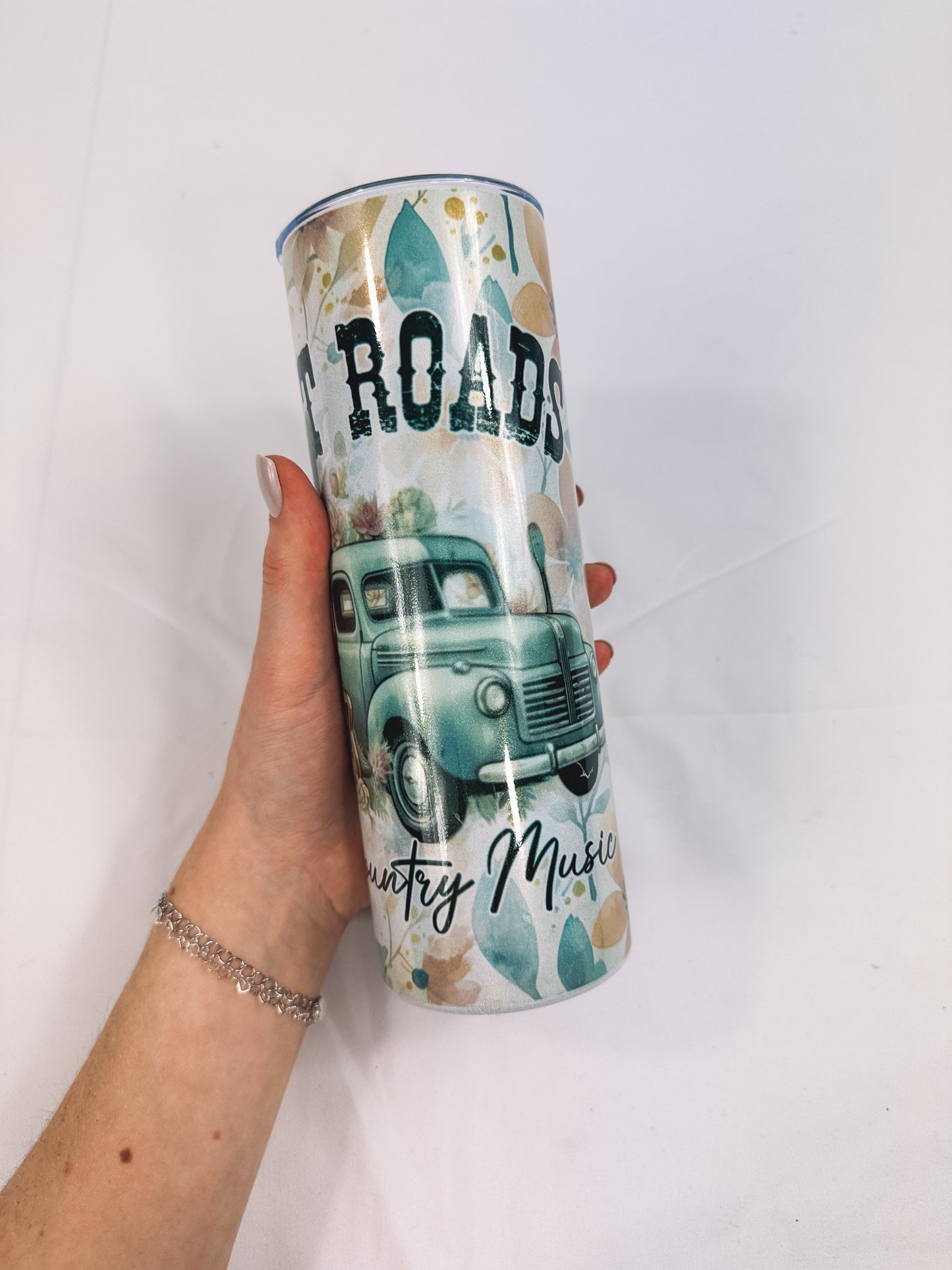 Dirt Roads + Country Music Tumbler