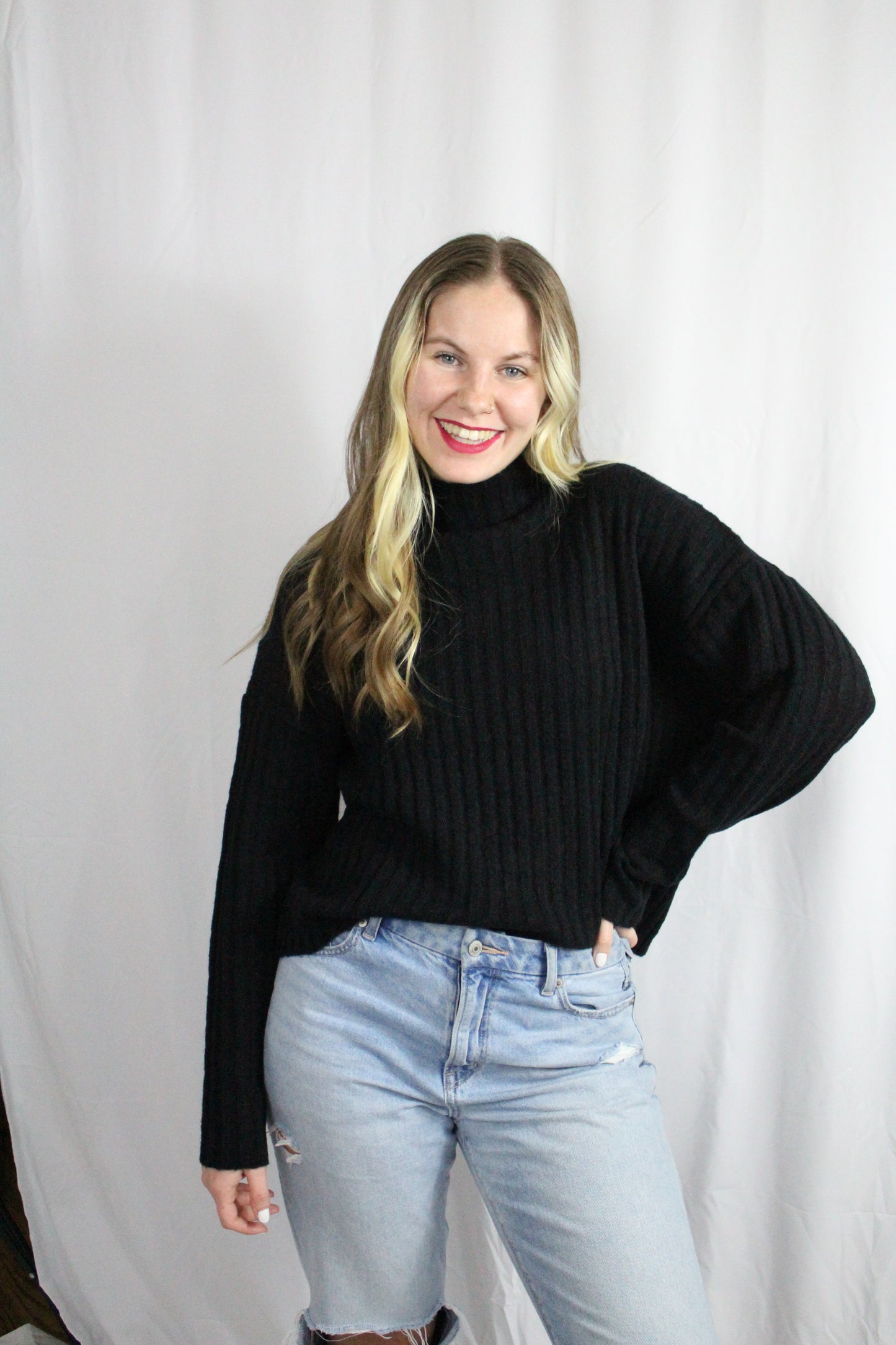 Snuggly Style Ribbed Sweater