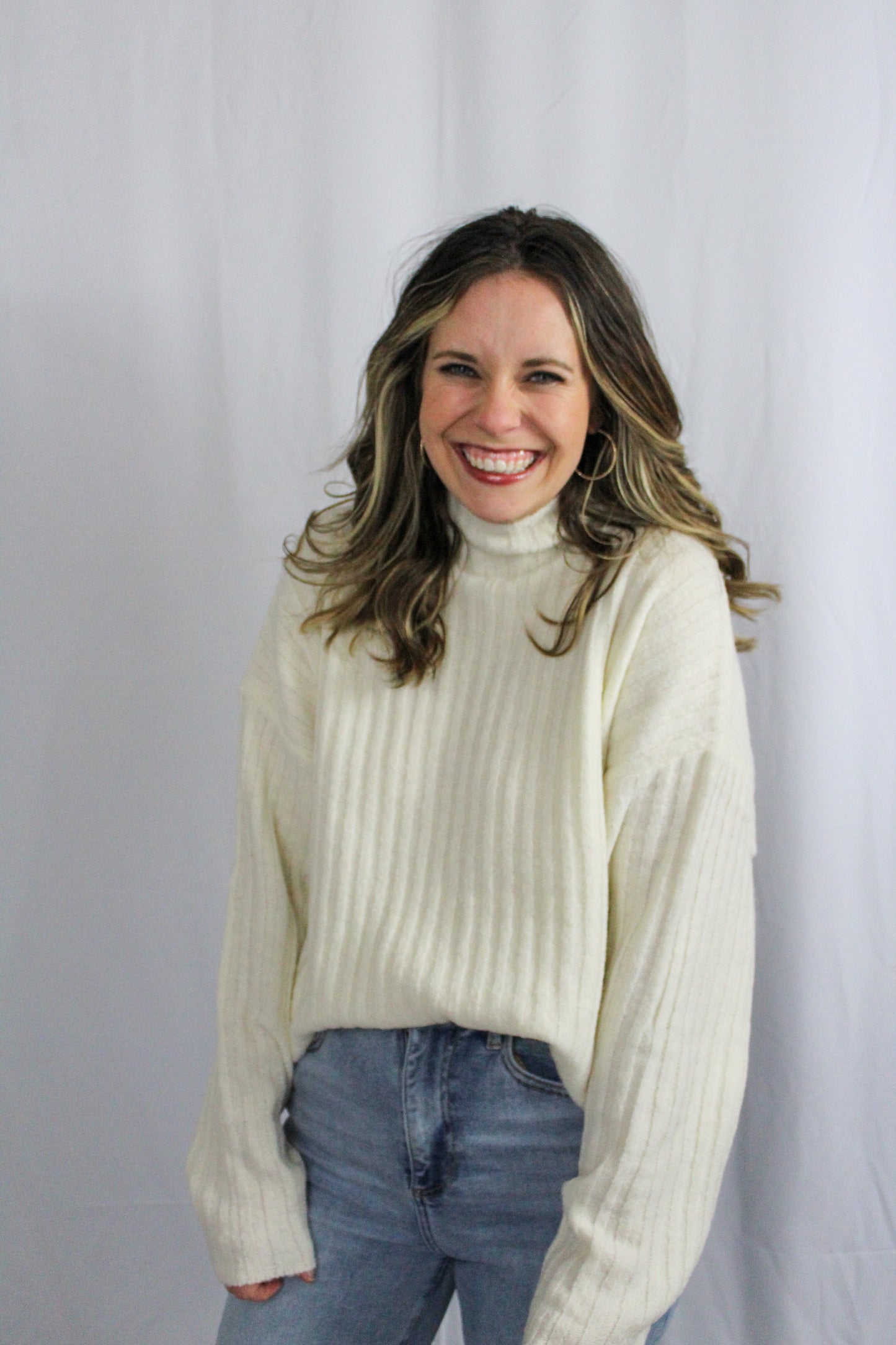 Snuggly Style Ribbed Sweater