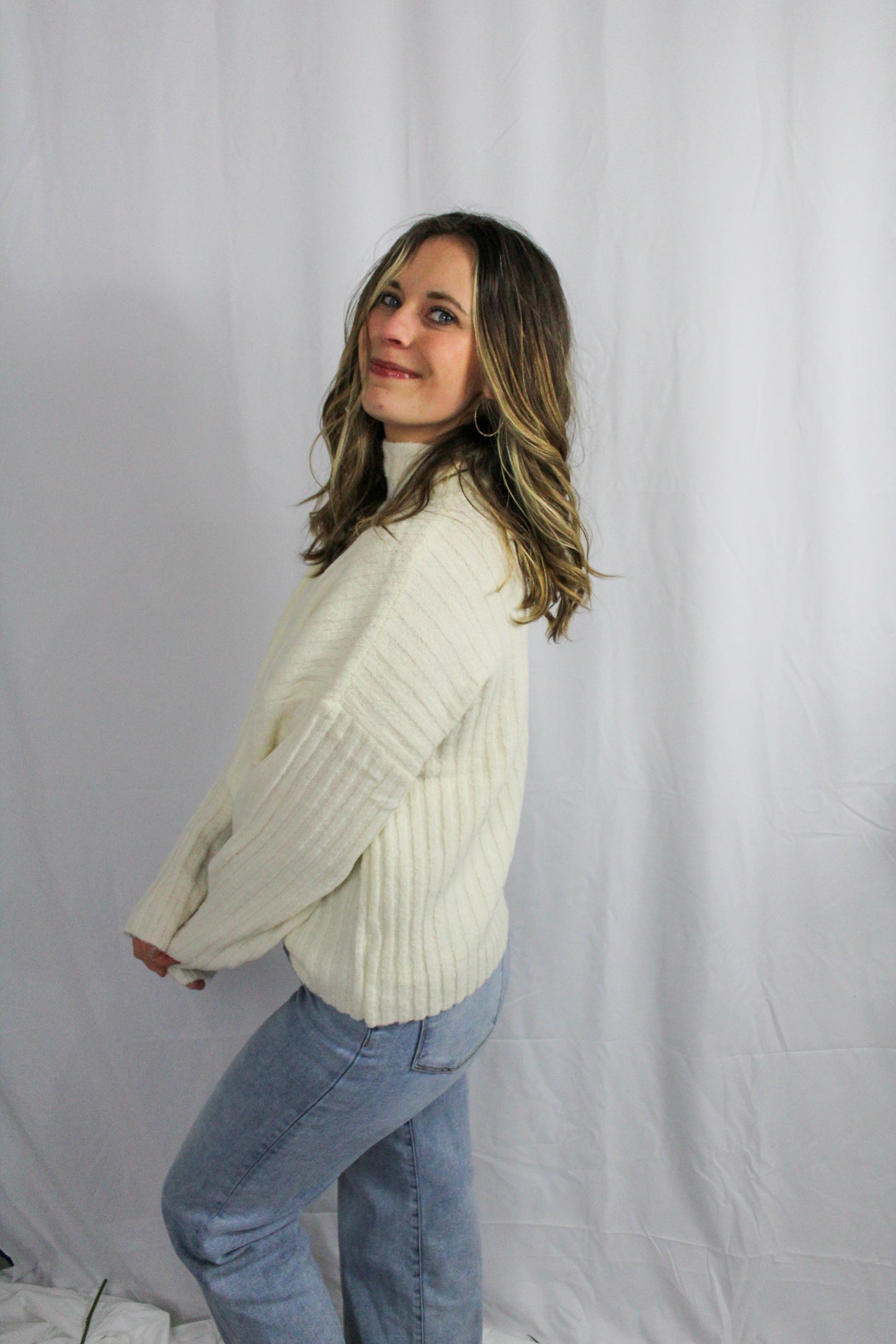 Snuggly Style Ribbed Sweater